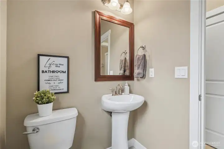 First floor power room, away from main living areas = brilliant!