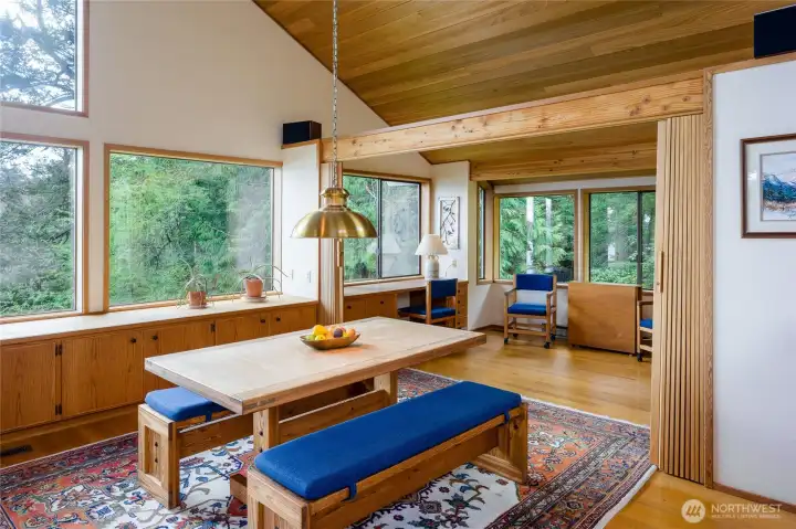Eating area of Great Room has built-in buffet.
