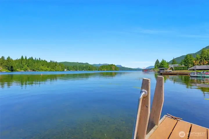 Swim Ladder off the end of the dock. Swim Ladder off the end of the dock.