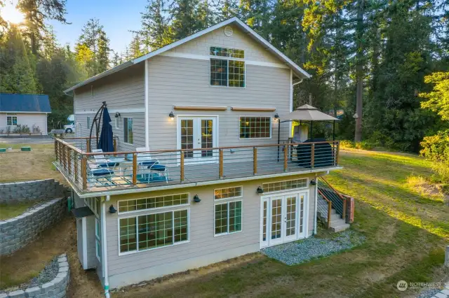 Large wrap around deck where you can sit and enjoy the sunsets and wildlife all year long.