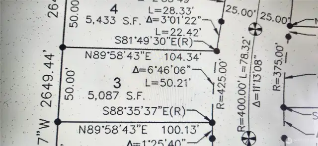 Lot dimensions