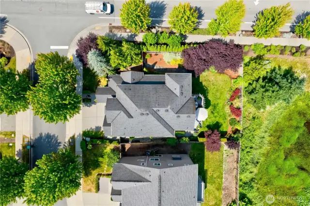 Aerial view over the property