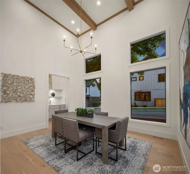 Designated den and dining room