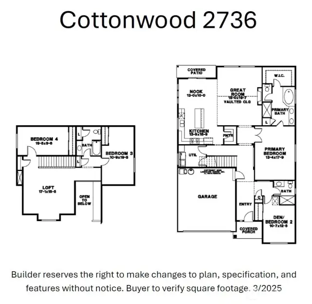 Home is under construction. Photos, including virtually staged, are of a previously bult home in a different community with similar finishes. Builder reserves the right to make changes to plans & specifications without notice. Features vary by plan. Buyer to verify square footage.