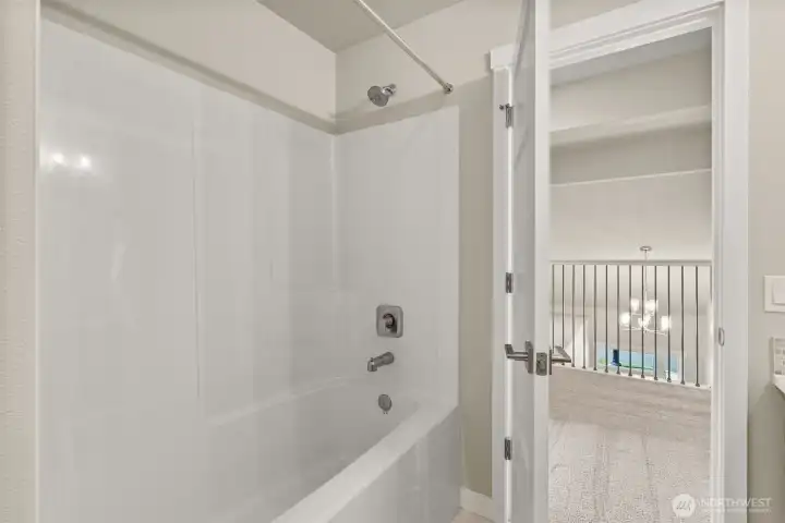Tub/shower combo for the main bathroom upstairs.