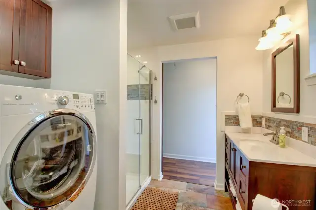 Laundry room and 3/4 bath.