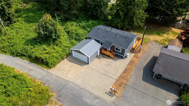 Drone shot of the home.