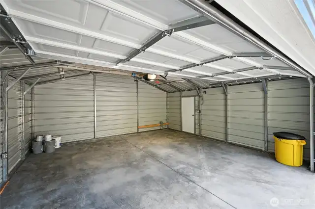 Inside the garage.