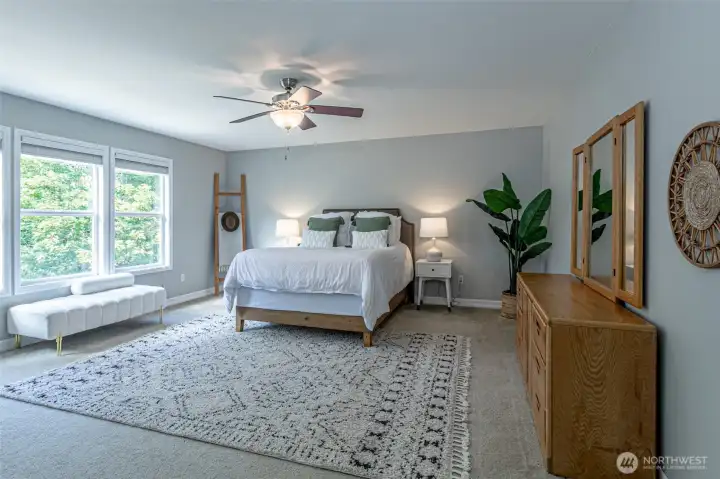 Spacious primary suite