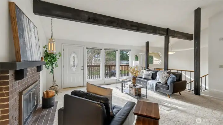 Sunlight pours in through these large windows, creating a warm and welcoming space