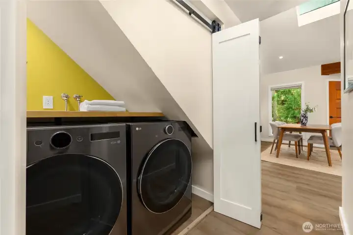 Unique main floor laundry closet