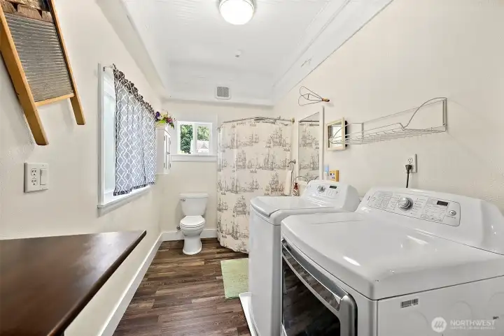 downstairs laundry / bathrm combo