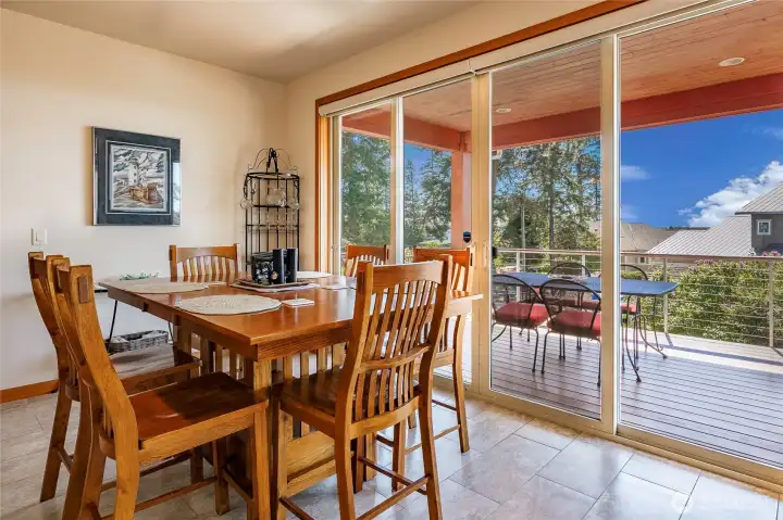 Dining area with deck access.