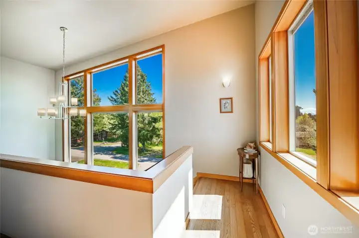 Hemlock wrapped windows, oak flooring and great sun exposure.