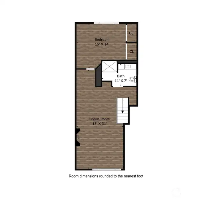 Upper level floor plan