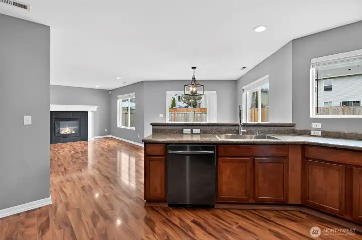 Cabinetry re-stained in May