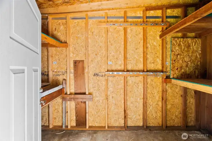 Inside storage next to the garage