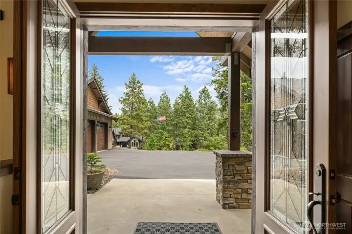 View to driveway from home. Elevated above street