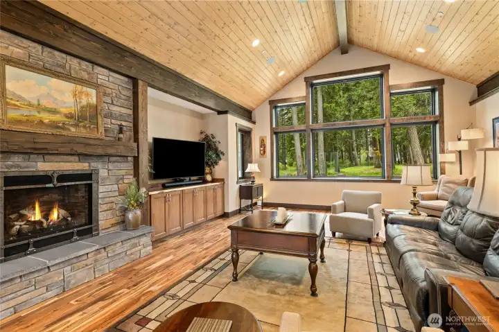Greeted with natural light and golf course views from the Great Room
