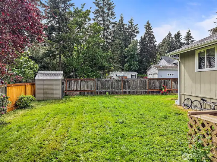 Fully fenced backyards