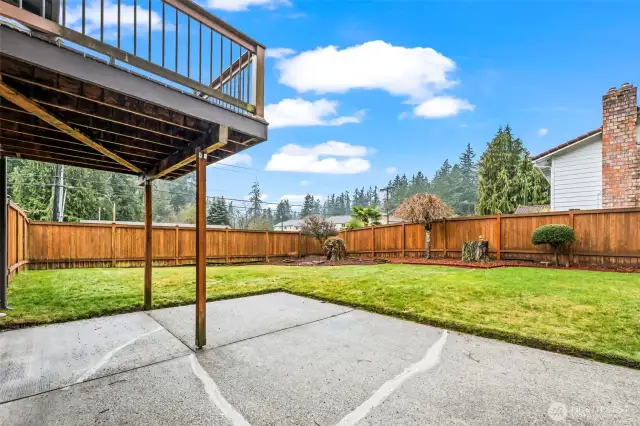 Patio with sliding door access from lower level