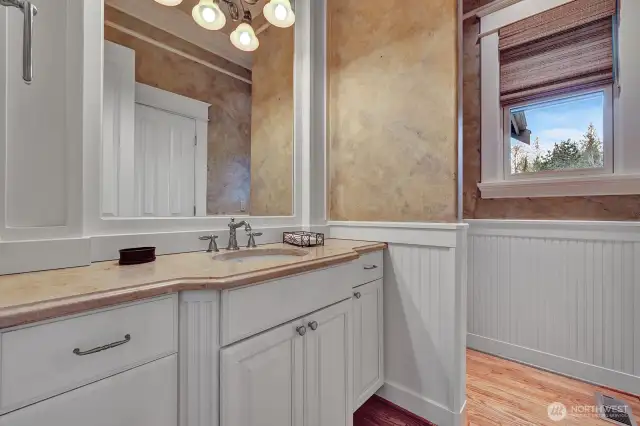 One of 2 downstairs bathrooms.