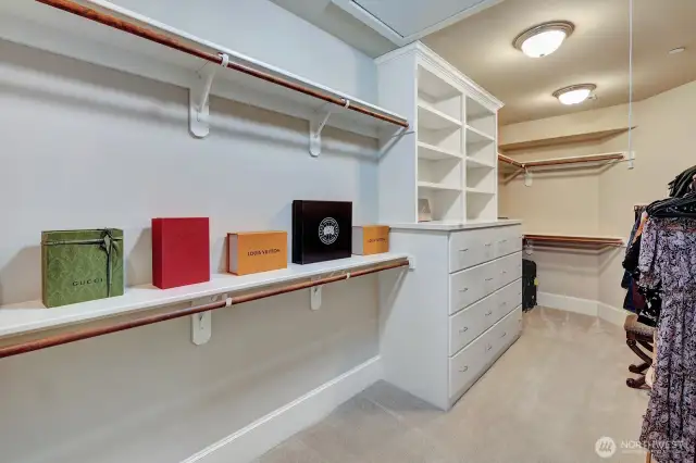 Primary walk in closet.
