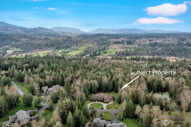 Views of surrounding forested areas.
