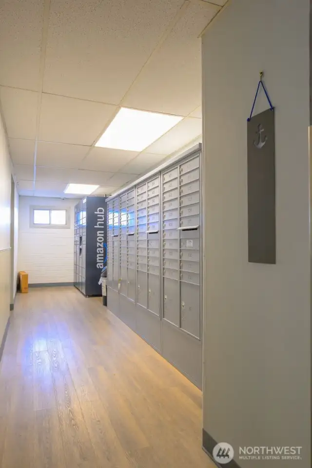 Packages delivered with peace of mind—this bright, secure mailroom with Amazon Locker blends convenience with the comfort of coming home.