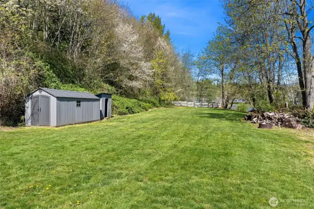 Shed near the water is the perfect place to store your kayaks.