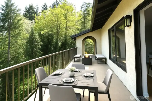 Oversized Patio Deck, virtually staged
