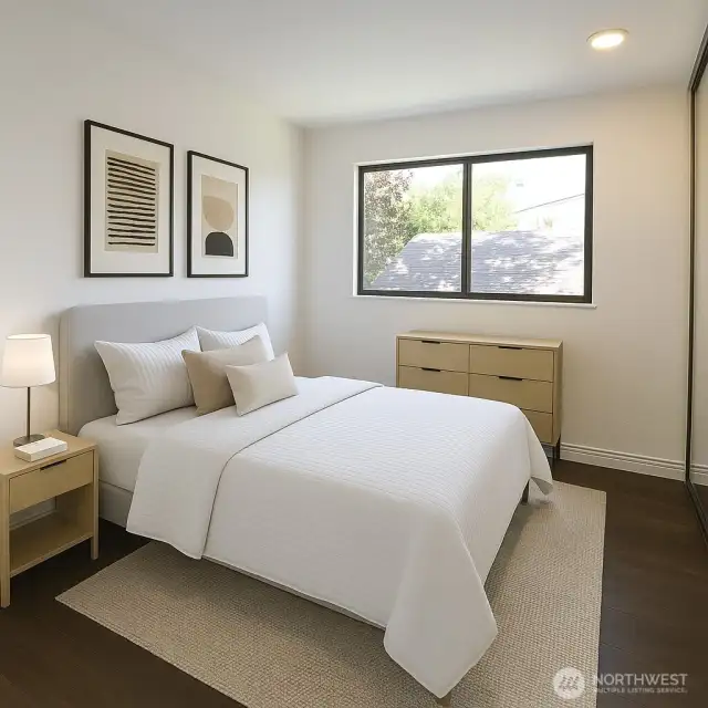 Bedroom, virtually staged