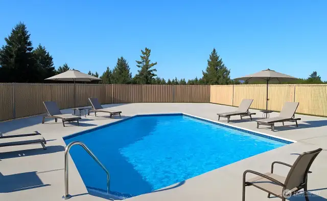 Pool not open yet, virtually staged