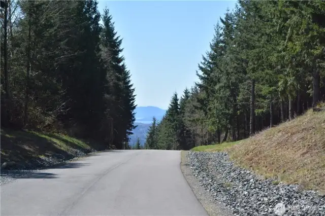 Looking from the road SW towards the bay & islands