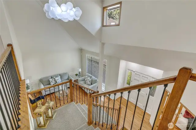 A birds eye view from the second level.