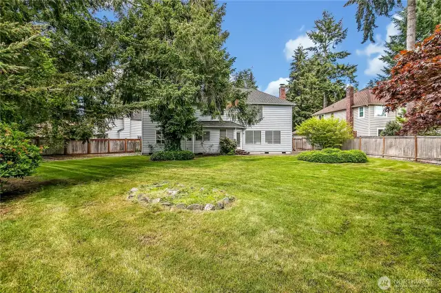 The fully fenced backyard offers privacy and security, creating a safe space for pets, children, or outdoor activities.