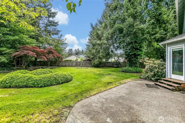 The backyard is perfect for entertaing.