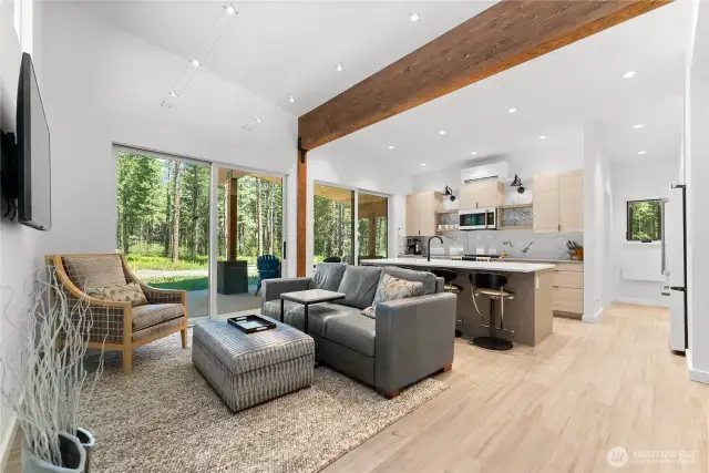 Cork floors along with Designer Leather Sleeper