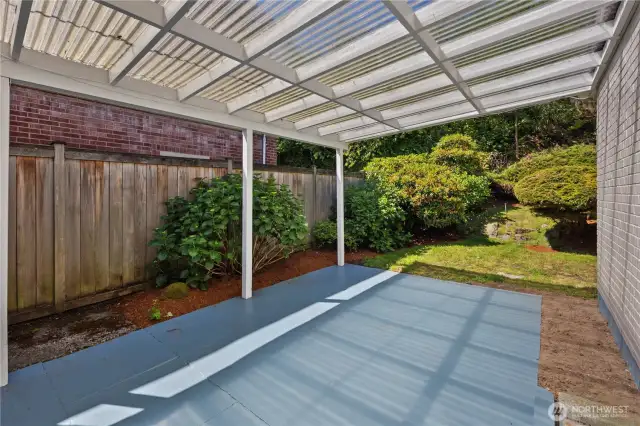 Patio behind the home.