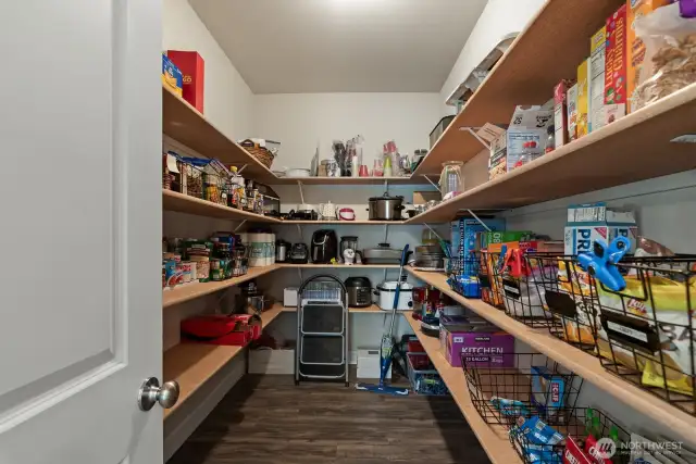 Large pantry with tons of storage!