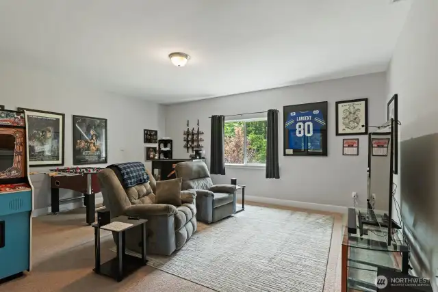 Bonus room or rec room for hobbies or movies.  This makes for a great flex space!