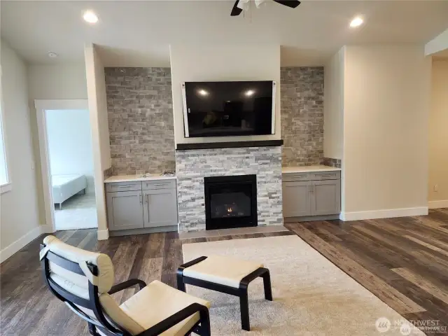 Open living room adjoins kitchen for entertaining