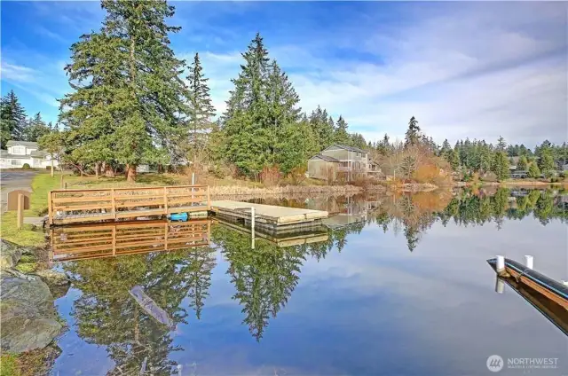 The community lake is a fully stocked private fishing lake.