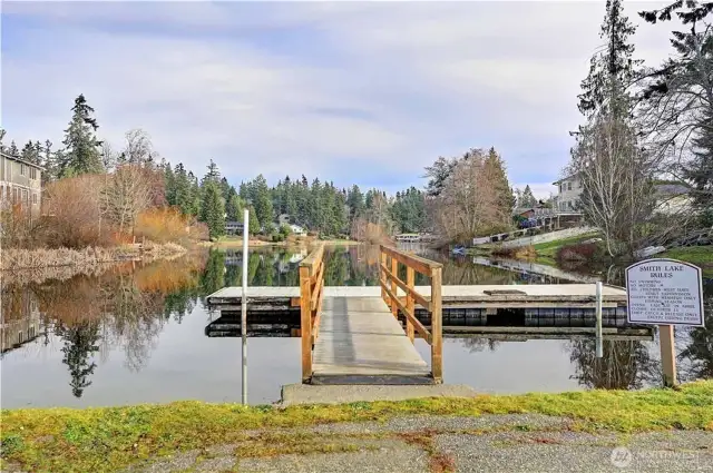 Catch a beautiful trout from the community dock.