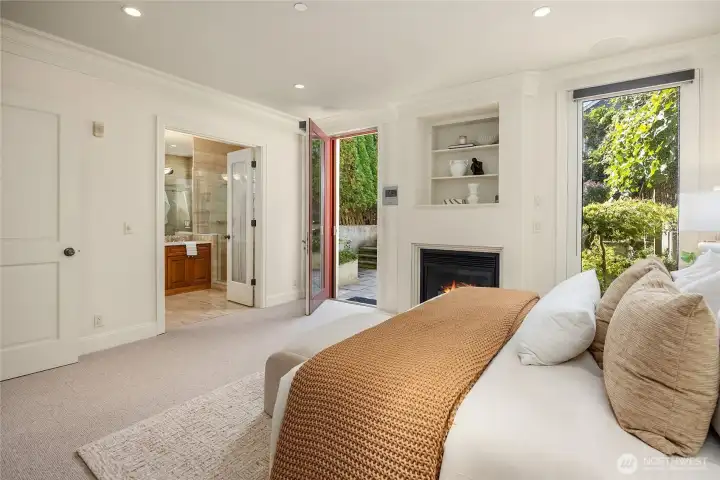 In this photo you can see the entrance to the primary bathroom & closet.