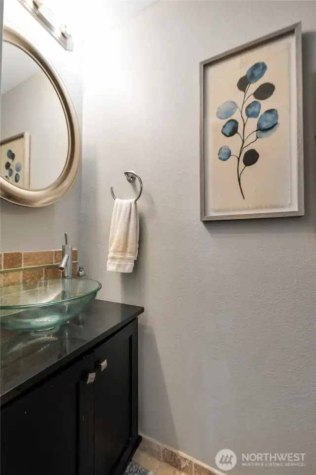 Upper level half bathroom