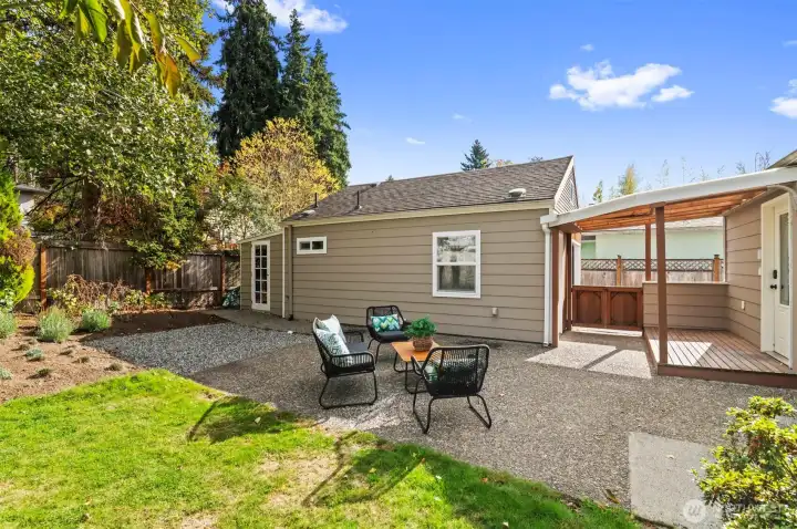 Level yard great for pets and play. Large patio is perfect for summertime!