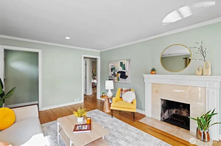 Hardwood floors throughout most of the home!