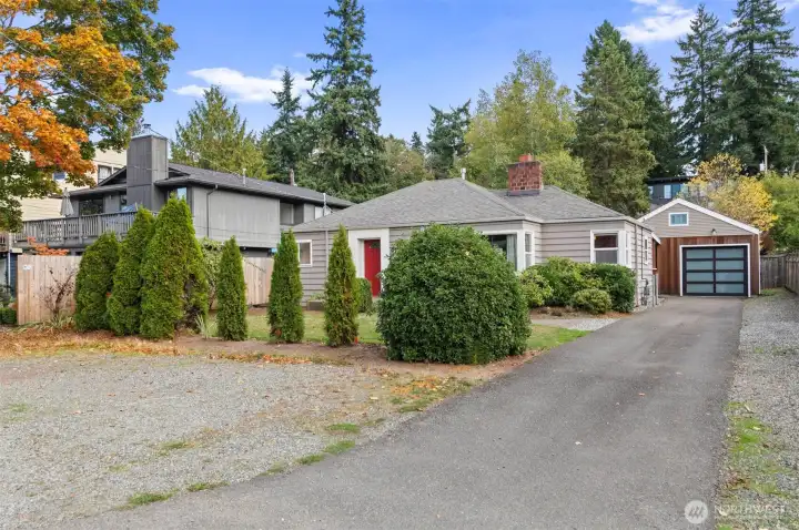 Long driveway, room for an RV or boat, and extra gravel parking in front! It's a dream!