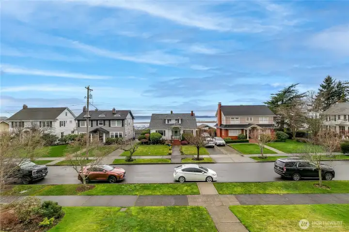Looking west from front steps.